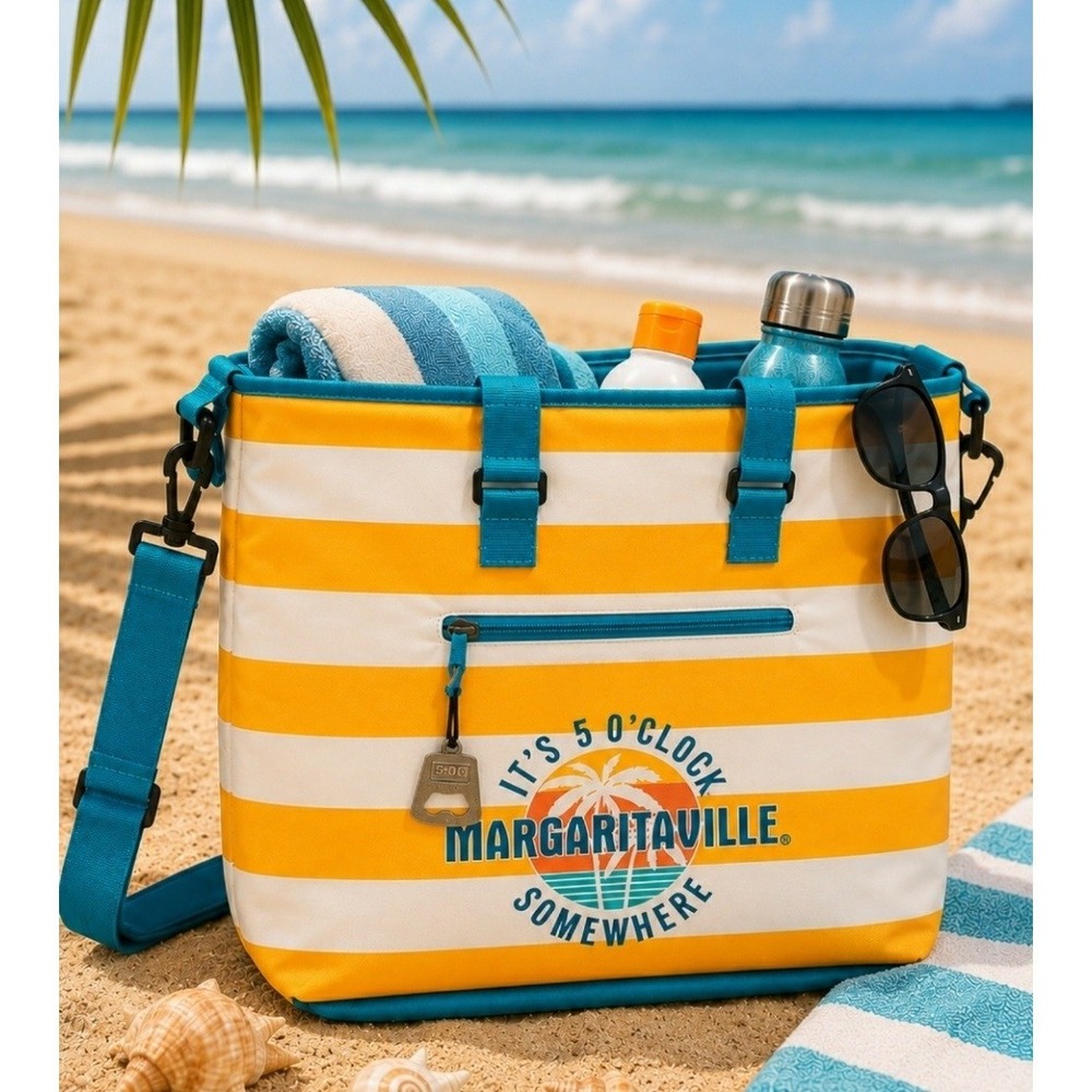 🦜Margaritaville Deluxe Insulated Tote Bag Cooler NWT Beach Bag Bottle Opener